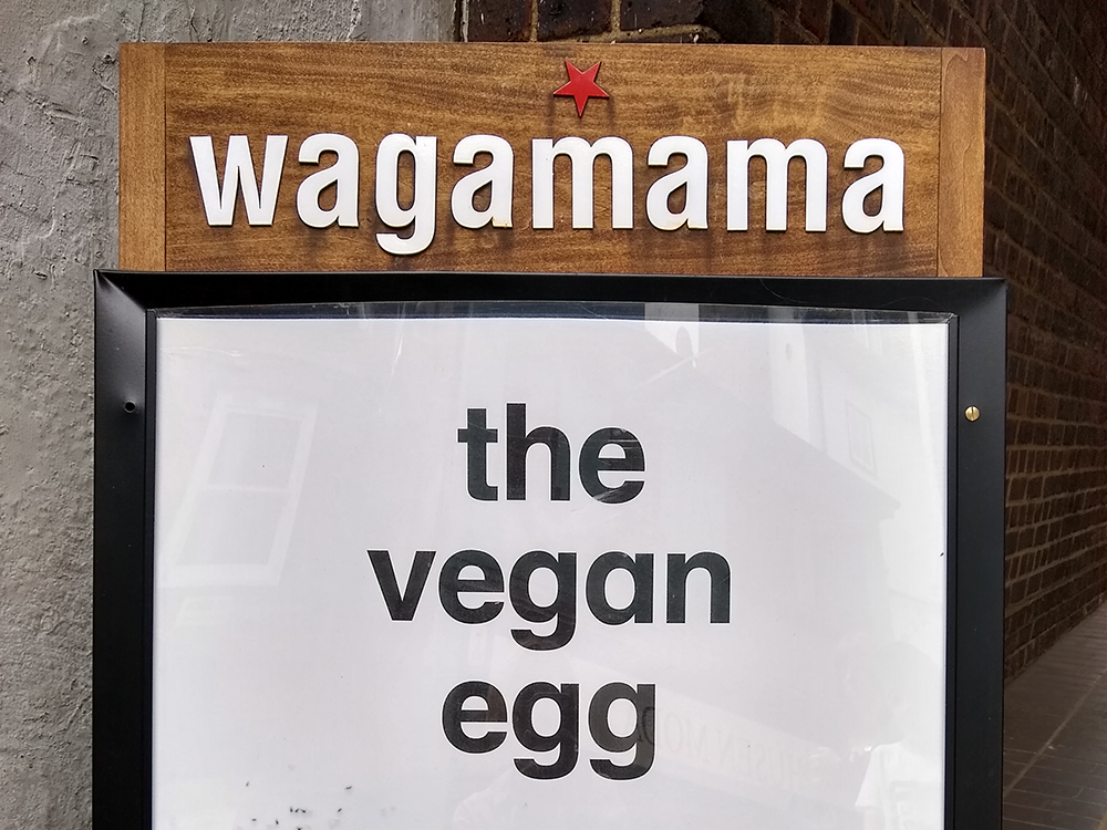 Wagamama vegan egg advert