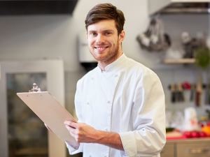 Chef with clipboard